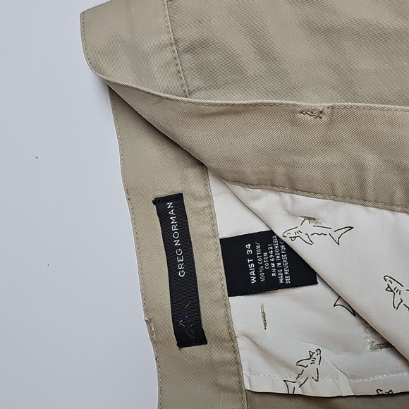 Greg Norman Golf Shorts Sz 34 Tan - Picture 9 of 11